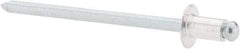 RivetKing - Size 41 Dome Head Aluminum Open End Blind Rivet - Steel Mandrel, 0.02" to 0.062" Grip, 1/4" Head Diam, 0.129" to 0.133" Hole Diam, 0.212" Length Under Head, 1/8" Body Diam - Apex Tool & Supply