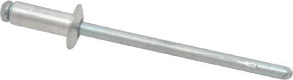 RivetKing - Size 43 Dome Head Aluminum Open End Blind Rivet - Steel Mandrel, 0.126" to 0.187" Grip, 1/4" Head Diam, 0.129" to 0.133" Hole Diam, 0.337" Length Under Head, 1/8" Body Diam - Apex Tool & Supply