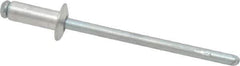 RivetKing - Size 43 Dome Head Aluminum Open End Blind Rivet - Steel Mandrel, 0.126" to 0.187" Grip, 1/4" Head Diam, 0.129" to 0.133" Hole Diam, 0.337" Length Under Head, 1/8" Body Diam - Apex Tool & Supply