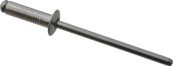 RivetKing - Size 45 Dome Head Aluminum Open End Blind Rivet - Steel Mandrel, 0.251" to 0.312" Grip, 1/4" Head Diam, 0.129" to 0.133" Hole Diam, 0.462" Length Under Head, 1/8" Body Diam - Apex Tool & Supply