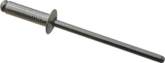RivetKing - Size 45 Dome Head Aluminum Open End Blind Rivet - Steel Mandrel, 0.251" to 0.312" Grip, 1/4" Head Diam, 0.129" to 0.133" Hole Diam, 0.462" Length Under Head, 1/8" Body Diam - Apex Tool & Supply