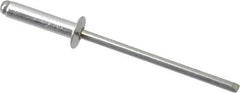 RivetKing - Size 46 Dome Head Aluminum Open End Blind Rivet - Steel Mandrel, 0.313" to 3/8" Grip, 1/4" Head Diam, 0.129" to 0.133" Hole Diam, 0.525" Length Under Head, 1/8" Body Diam - Apex Tool & Supply
