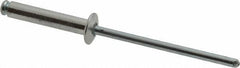 RivetKing - Size 48 Dome Head Aluminum Open End Blind Rivet - Steel Mandrel, 0.376" to 1/2" Grip, 1/4" Head Diam, 0.129" to 0.133" Hole Diam, 0.65" Length Under Head, 1/8" Body Diam - Apex Tool & Supply