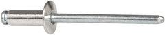 RivetKing - Size 54 Dome Head Aluminum Open End Blind Rivet - Steel Mandrel, 0.188" to 1/4" Grip, 0.312" Head Diam, 0.16" to 0.164" Hole Diam, 0.425" Length Under Head, 5/32" Body Diam - Apex Tool & Supply