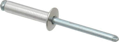 RivetKing - Size 610 Dome Head Aluminum Open End Blind Rivet - Steel Mandrel, 0.501" to 5/8" Grip, 3/8" Head Diam, 0.192" to 0.196" Hole Diam, 0.825" Length Under Head, 3/16" Body Diam - Apex Tool & Supply