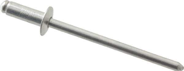 RivetKing - Size 43 Dome Head Aluminum Open End Blind Rivet - Aluminum Mandrel, 0.126" to 0.187" Grip, 1/4" Head Diam, 0.129" to 0.133" Hole Diam, 0.337" Length Under Head, 1/8" Body Diam - Apex Tool & Supply