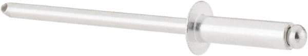 RivetKing - Size 45 Dome Head Aluminum Open End Blind Rivet - Aluminum Mandrel, 0.251" to 0.312" Grip, 1/4" Head Diam, 0.129" to 0.133" Hole Diam, 0.462" Length Under Head, 1/8" Body Diam - Apex Tool & Supply