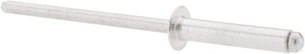 RivetKing - Size 48 Dome Head Aluminum Open End Blind Rivet - Aluminum Mandrel, 0.376" to 1/2" Grip, 1/4" Head Diam, 0.129" to 0.133" Hole Diam, 0.65" Length Under Head, 1/8" Body Diam - Apex Tool & Supply