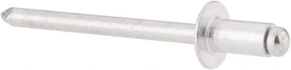 RivetKing - Size 52 Dome Head Aluminum Open End Blind Rivet - Aluminum Mandrel, 0.02" to 1/8" Grip, 0.312" Head Diam, 0.16" to 0.164" Hole Diam, 0.3" Length Under Head, 5/32" Body Diam - Apex Tool & Supply