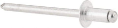 RivetKing - Size 52 Dome Head Aluminum Open End Blind Rivet - Aluminum Mandrel, 0.02" to 1/8" Grip, 0.312" Head Diam, 0.16" to 0.164" Hole Diam, 0.3" Length Under Head, 5/32" Body Diam - Apex Tool & Supply