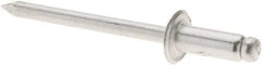 RivetKing - Size 54 Dome Head Aluminum Open End Blind Rivet - Aluminum Mandrel, 0.188" to 1/4" Grip, 0.312" Head Diam, 0.16" to 0.164" Hole Diam, 0.425" Length Under Head, 5/32" Body Diam - Apex Tool & Supply