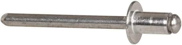 RivetKing - Size 62 Dome Head Aluminum Open End Blind Rivet - Aluminum Mandrel, 0.02" to 1/8" Grip, 3/8" Head Diam, 0.192" to 0.198" Hole Diam, 0.325" Length Under Head, 3/16" Body Diam - Apex Tool & Supply