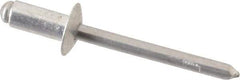 RivetKing - Size 64 Dome Head Aluminum Open End Blind Rivet - Aluminum Mandrel, 0.188" to 1/4" Grip, 3/8" Head Diam, 0.192" to 0.198" Hole Diam, 0.45" Length Under Head, 3/16" Body Diam - Apex Tool & Supply