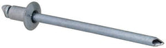 RivetKing - Size 41 Dome Head Steel Open End Blind Rivet - Steel Mandrel, 0.02" to 0.062" Grip, 1/4" Head Diam, 0.129" to 0.133" Hole Diam, 0.212" Length Under Head, 1/8" Body Diam - Apex Tool & Supply