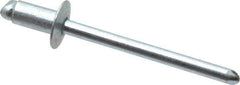 RivetKing - Size 52 Dome Head Steel Open End Blind Rivet - Steel Mandrel, 0.02" to 1/8" Grip, 0.312" Head Diam, 0.16" to 0.164" Hole Diam, 0.3" Length Under Head, 5/32" Body Diam - Apex Tool & Supply