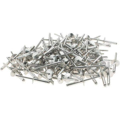 RivetKing - Size 612 Large Flange Dome Head Aluminum Open End Blind Rivet - Aluminum Mandrel, 0.626" to 3/4" Grip, 5/8" Head Diam, 0.192" to 0.196" Hole Diam, 0.95" Length Under Head, 3/16" Body Diam - Apex Tool & Supply