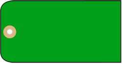 NMC - 2-1/8" High x 4-1/4" Long, Safety & Facility Blank Tag - 1 Side, Green Cardstock - Apex Tool & Supply