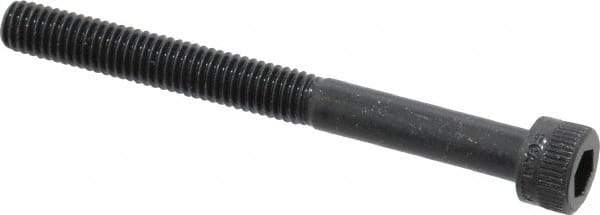 Made in USA - #10-32 UNF Hex Socket Drive, Socket Cap Screw - Alloy Steel, Black Oxide Finish, Partially Threaded, 2" Length Under Head - Apex Tool & Supply