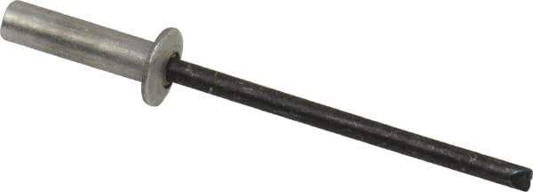 RivetKing - Size 44 Dome Head Aluminum Closed End Sealing Blind Rivet - Steel Mandrel, 0.188" to 1/4" Grip, 1/4" Head Diam, 0.129" to 0.133" Hole Diam, 0.485" Length Under Head, 1/8" Body Diam - Apex Tool & Supply