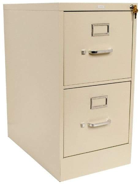 Hon - 15" Wide x 29" High x 25" Deep, 2 Drawer Vertical File with Lock - Steel, Putty - Apex Tool & Supply