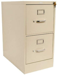 Hon - 15" Wide x 29" High x 25" Deep, 2 Drawer Vertical File with Lock - Steel, Putty - Apex Tool & Supply