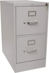Hon - 15" Wide x 29" High x 25" Deep, 2 Drawer Vertical File with Lock - Steel, Light Gray - Apex Tool & Supply