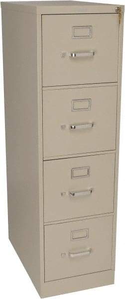 Hon - 15" Wide x 52" High x 25" Deep, 4 Drawer Vertical File with Lock - Steel, Putty - Apex Tool & Supply
