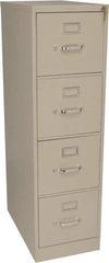 Hon - 15" Wide x 52" High x 25" Deep, 4 Drawer Vertical File with Lock - Steel, Putty - Apex Tool & Supply