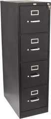Hon - 15" Wide x 52" High x 25" Deep, 4 Drawer Vertical File with Lock - Steel, Black - Apex Tool & Supply
