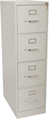 Hon - 15" Wide x 52" High x 25" Deep, 4 Drawer Vertical File with Lock - Steel, Light Gray - Apex Tool & Supply