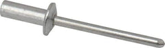 RivetKing - Size 53 Dome Head Aluminum Closed End Sealing Blind Rivet - Aluminum Mandrel, 0.188" to 1/4" Grip, 3/8" Head Diam, 0.192" to 0.196" Hole Diam, 0.531" Length Under Head, 3/16" Body Diam - Apex Tool & Supply