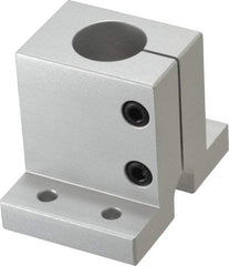 80/20 Inc. - 3 Inch Wide x 2-1/2 Inch High x 2-1/8 Inch Deep Single Shaft Stanchion Base - 1.004 Inch Hole x 0.257 Inch Bolt Hole Diameter - Apex Tool & Supply