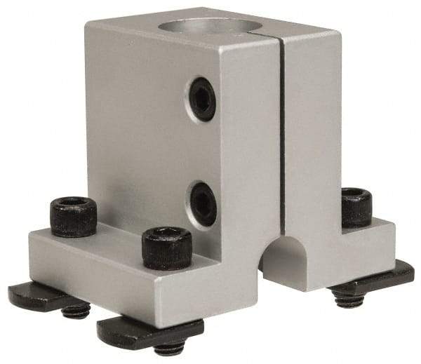 80/20 Inc. - 3 Inch Wide x 2-1/2 Inch High x 2-1/8 Inch Deep Single Shaft Stanchion Base - 1.004 Inch Hole x 0.328 Inch Bolt Hole Diameter - Apex Tool & Supply