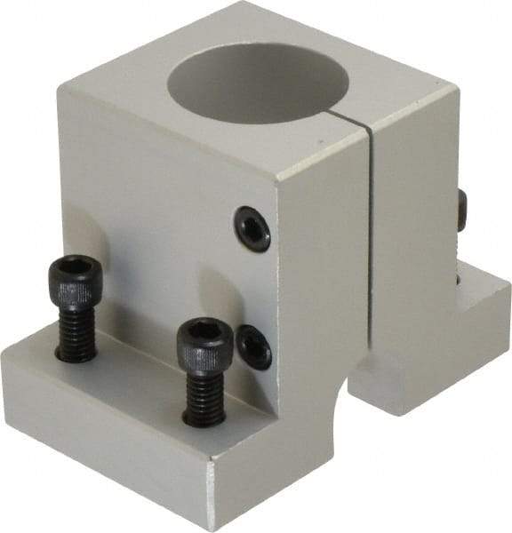 80/20 Inc. - 3-7/8 Inch Wide x 3 Inch High x 2-1/2 Inch Deep Single Shaft Stanchion Base - 1.505 Inch Hole x 0.328 Inch Bolt Hole Diameter - Apex Tool & Supply