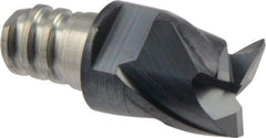 Iscar - MM ECU Grade IC908 Carbide Keyway Milling Tip Insert - TiAlN Finish, 3 Flutes, 7.7mm Cutting Diam, 4mm Depth of Cut, 10mm Extension, 0.008" Cnr Rad, 38° Helix - Apex Tool & Supply