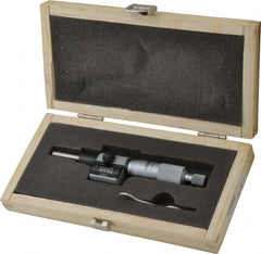 SPI - 1 Inch, Ratchet Stop Thimble, 0.255 Inch Spindle Diameter Digital Counter Mechanical Micrometer Head - Apex Tool & Supply