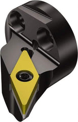 Sandvik Coromant - Left Hand Cut, Size 40, VBMT 332 Insert Compatiblity, Modular Turning & Profiling Cutting Unit Head - 27mm Ctr to Cutting Edge, 34mm Head Length, Through Coolant, Series CoroTurn 107 - Apex Tool & Supply