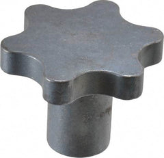 Made in USA - 2-1/2" Head Diam, 6 Point Scalloped Knob - 1/2" Hole, Steel - Apex Tool & Supply