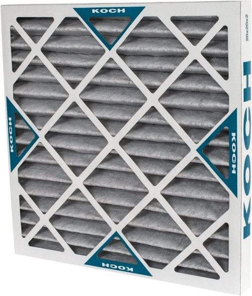 Made in USA - 20" Noml Height x 20" Noml Width x 2" Noml Depth, 70% Capture Efficiency, Wire-Backed Pleated Air Filter - MERV 8, Cotton/Polyester & Activated Carbon, Integrated Beverage Board Frame, 500 Max FPM, 1,400 CFM, For Any Unit - Apex Tool & Supply