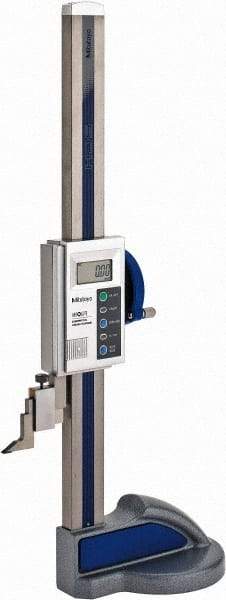 Mitutoyo - 12" Electronic Height Gage - 0.0005" Resolution, Accurate to 0.0015", LCD Display, SPC Data Output - Apex Tool & Supply