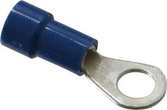 Made in USA - 16-14 AWG Fully Insulated Crimp Connection Circular Ring Terminal - #10 Stud, Copper Contact - Apex Tool & Supply