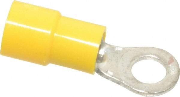 Made in USA - 12-10 AWG Fully Insulated Crimp Connection Circular Ring Terminal - #10 Stud, Copper Contact - Apex Tool & Supply