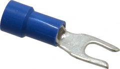 Made in USA - #6 Stud, 16 to 14 AWG Compatible, Fully Insulated, Crimp Connection, Standard Fork Terminal - Apex Tool & Supply