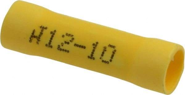 Made in USA - 12 to 10 AWG Compatible, Butt Splice Terminal - Yellow - Apex Tool & Supply