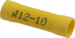 Made in USA - 12 to 10 AWG Compatible, Butt Splice Terminal - Yellow - Apex Tool & Supply