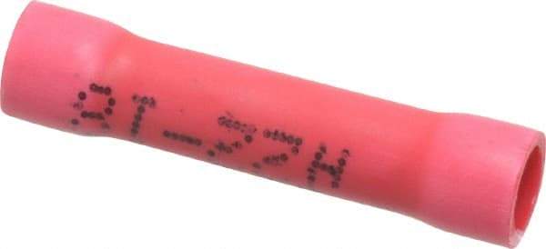 Made in USA - 22 to 18 AWG Compatible, Butt Splice Terminal - Red - Apex Tool & Supply