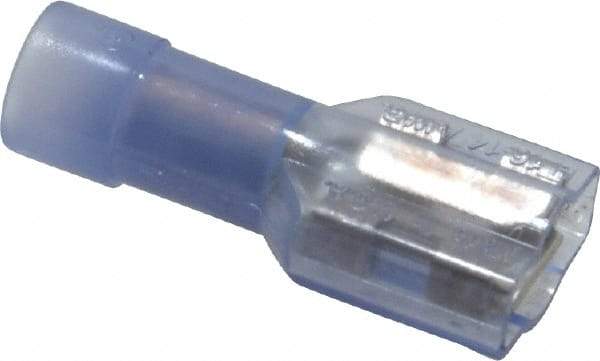 Made in USA - 16 to 14 AWG, Nylon, Fully Insulated, Female Wire Disconnect - 1/4 Inch Wide Tab, Clear - Apex Tool & Supply