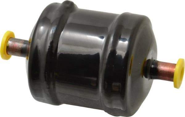 Parker - 3/8" Connection, 2-1/2" Diam, 4.39" Long, Refrigeration Liquid Line Filter Dryer - 3-1/4" Cutout Length, 78 Drops Water Capacity - Apex Tool & Supply