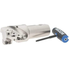 Seco - 2" Cut Diam, 1.85" Max Depth of Cut, 1-1/2" Shank Diam, 5.49" OAL, Indexable Square Shoulder Helical End Mill - XO.X 1806 Inserts, Weldon Shank, 90° Lead Angle, Through Coolant, Series Power Turbo - Apex Tool & Supply