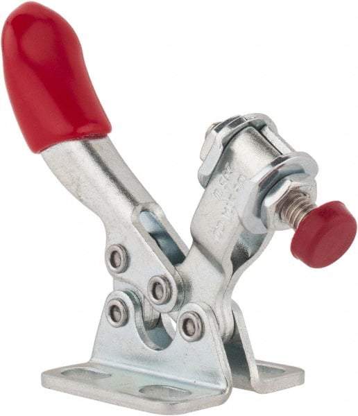 De-Sta-Co - 60 Lb Holding Capacity, Horizontal Handle, Manual Hold Down Toggle Clamp - 80° Handle Movement, 90° Bar Opening, U-Bar, Flanged Base, Electro-Plated Zinc, Carbon Steel - Apex Tool & Supply